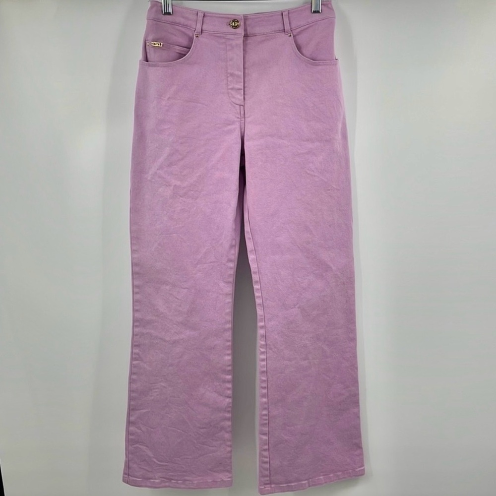 Vintage y2k St. John Sport by Marie Gray Lilac High Rise Wide Leg Jeans Size 2